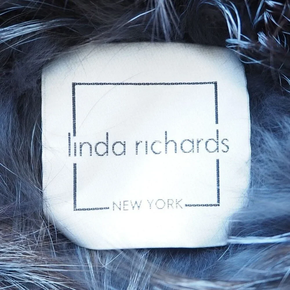 Linda Richards Genuine Silver Fox Fur Hooded Vest FK-67 Women's‎ Medium (M)